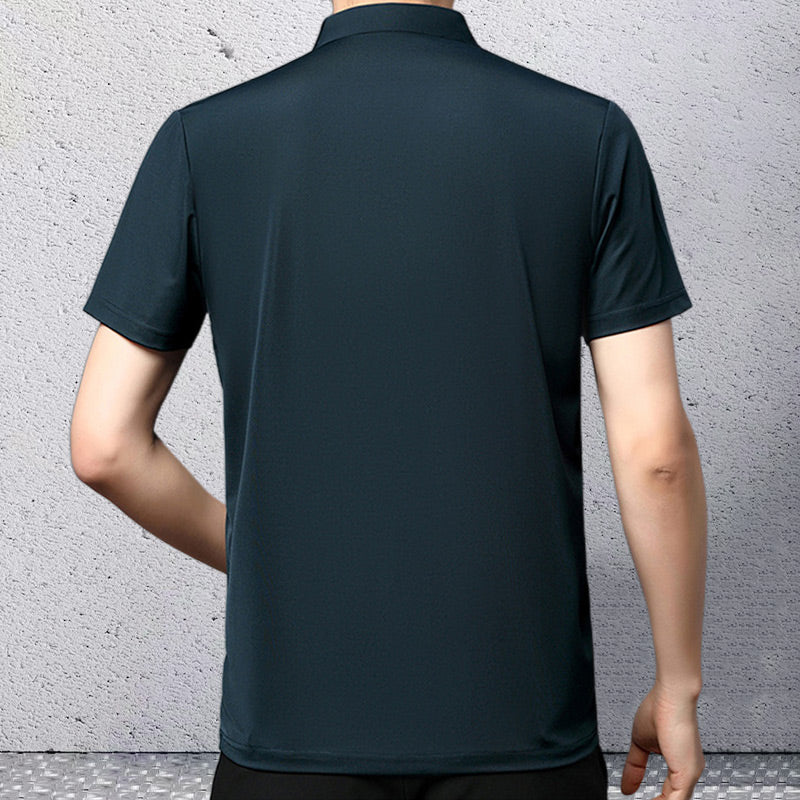 Men’s Casual Lapel T-shirt Wrinkle-Free Breathable Summer Tee