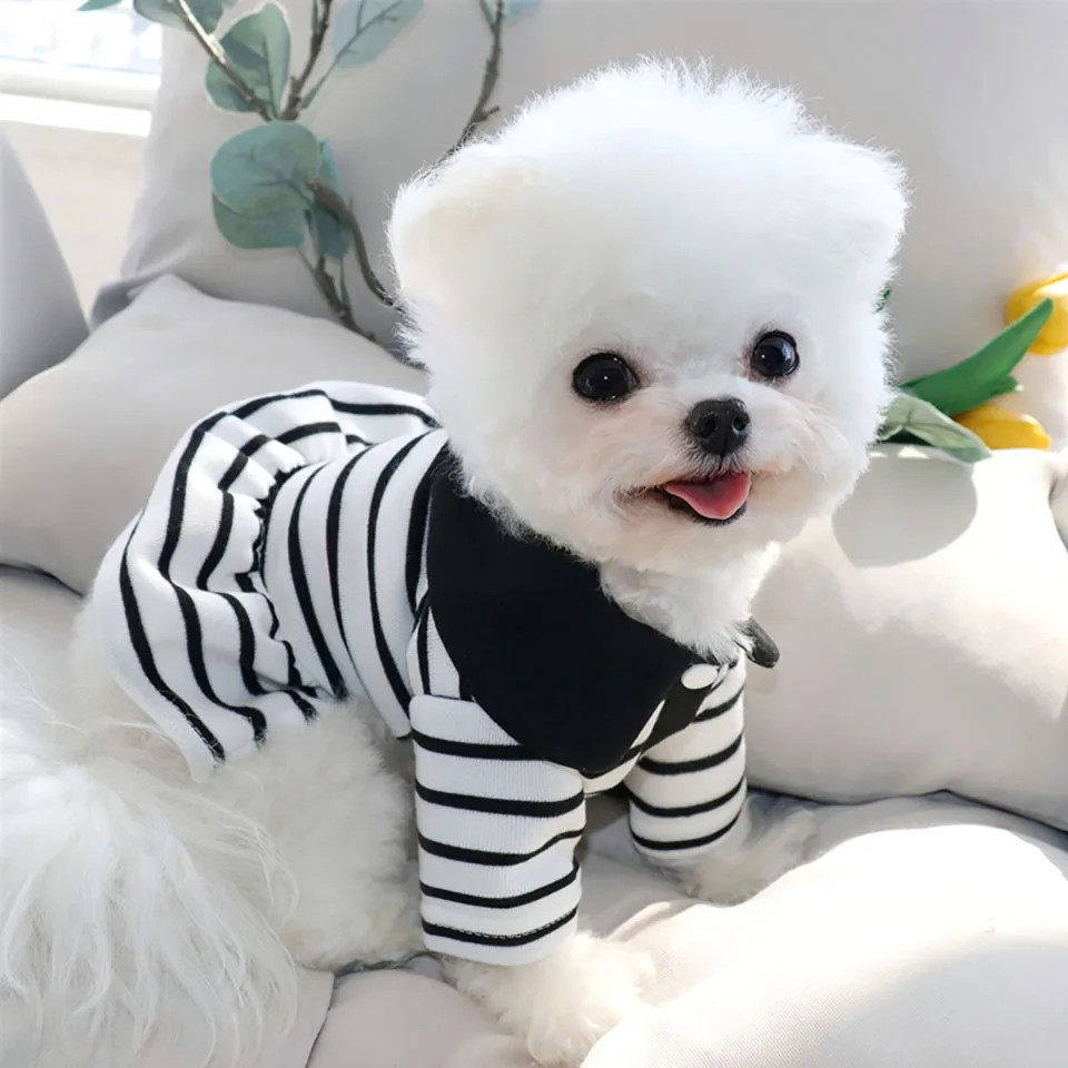 Striped Summer Dog Dress Soft Comfortable Stylish Outfit For Pups