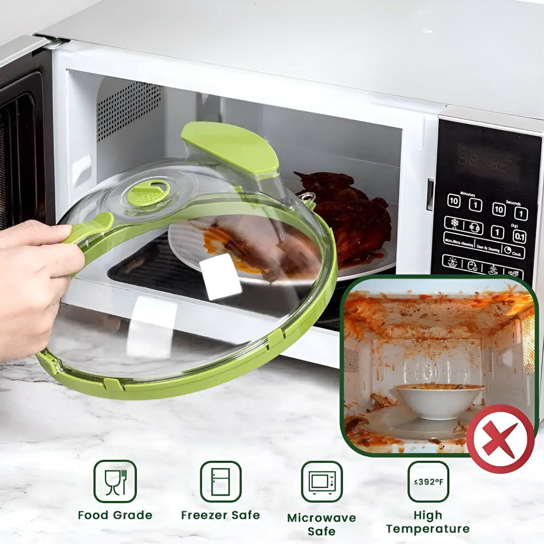 Microwave Food Cover With Adjustable Steam Vent For Even Heating
