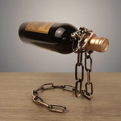 Floating Wine Bottle Holder Unique Chain Display Stand