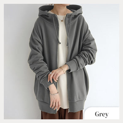 Women's Hooded Sweater Zippered Autumn Winter Warm Pullover
