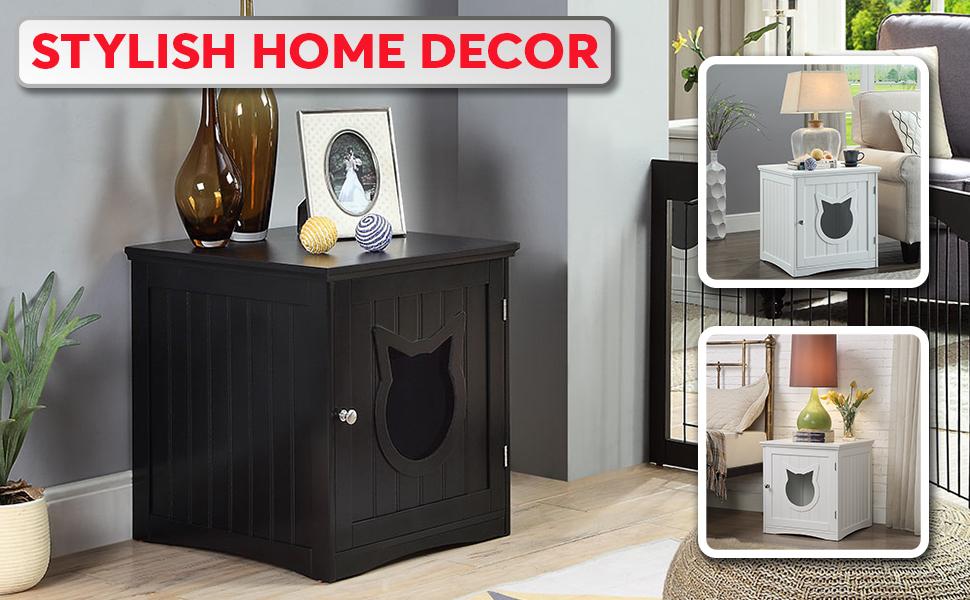 Nightstand Pet House Cozy Wooden Bed With Storage Space
