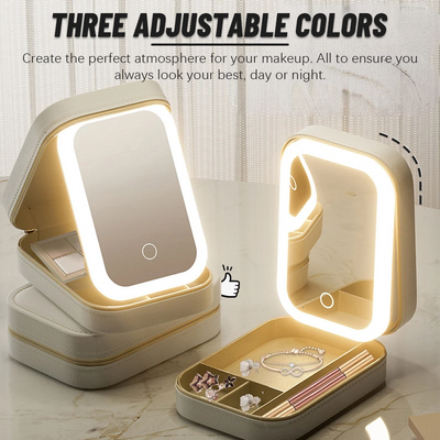LED Adjustable Makeup Mirror With 5x 10x 15x Magnifying Lens
