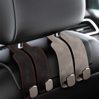 Leather Car Seat Hooks For Organizing Hanging Items In Vehicle