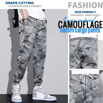 Camouflage Harem Cargo Pants Loose Fit Casual Streetwear
