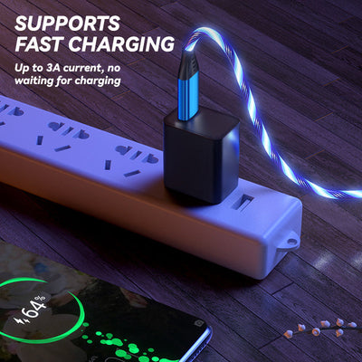 3-in-1 Magnetic Charging Cable Rotating Streamer Data Cable