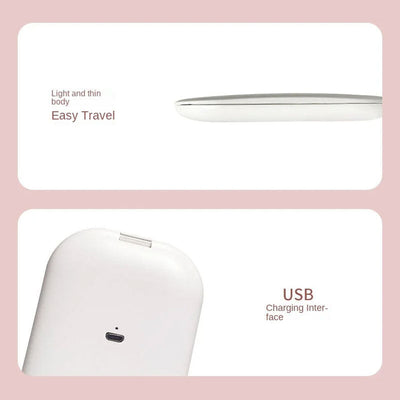 LED Makeup Mirror With 2x Magnification And Adjustable Light