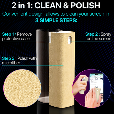 Phone Screen Cleaner Spray For Crystal Clear And Smudge-Free Displays
