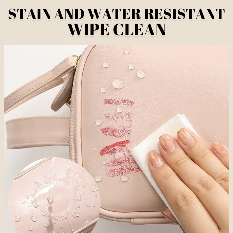 Women's Leather Cosmetic Bag Multifunctional Organizer Pouch