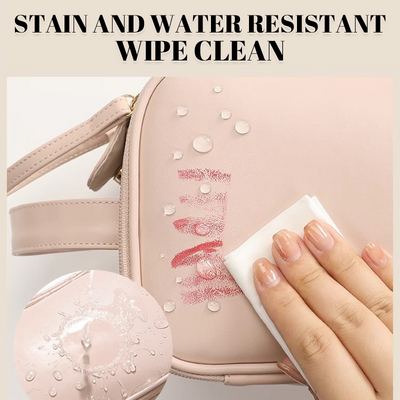Women's Leather Cosmetic Bag Multifunctional Organizer Pouch