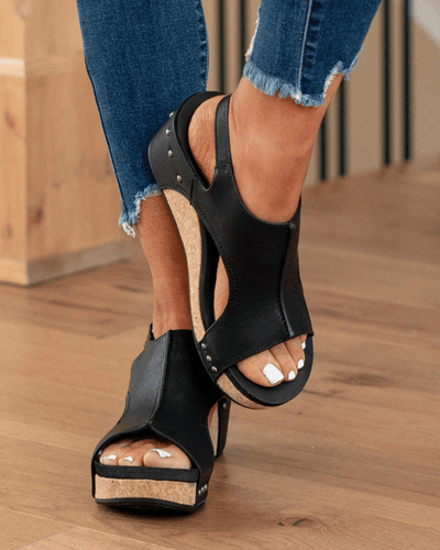 Women’s Orthopedic Leather Wedge Sandals Comfortable Platform Shoes