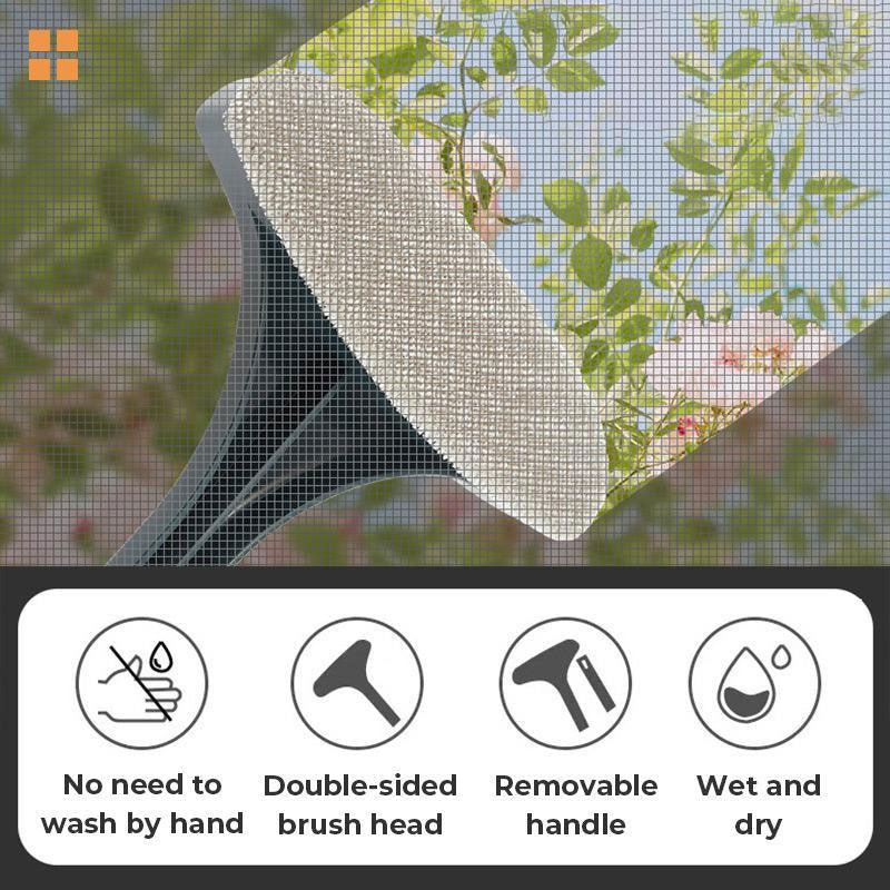 2 In 1 Window Cleaning Brush For Glass And Screen Surfaces