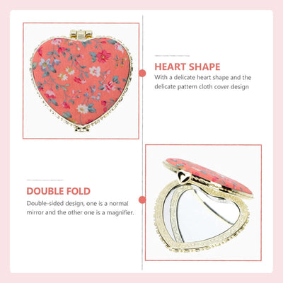 Retro Style Compact Double Sided Folding Mirror For Travel