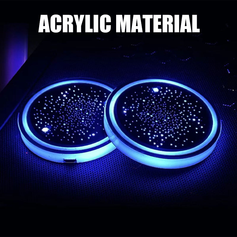 Car LED Cup Holder Coaster Luminous Glow Light Accessory
