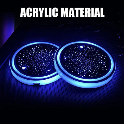 Car LED Cup Holder Coaster Luminous Glow Light Accessory