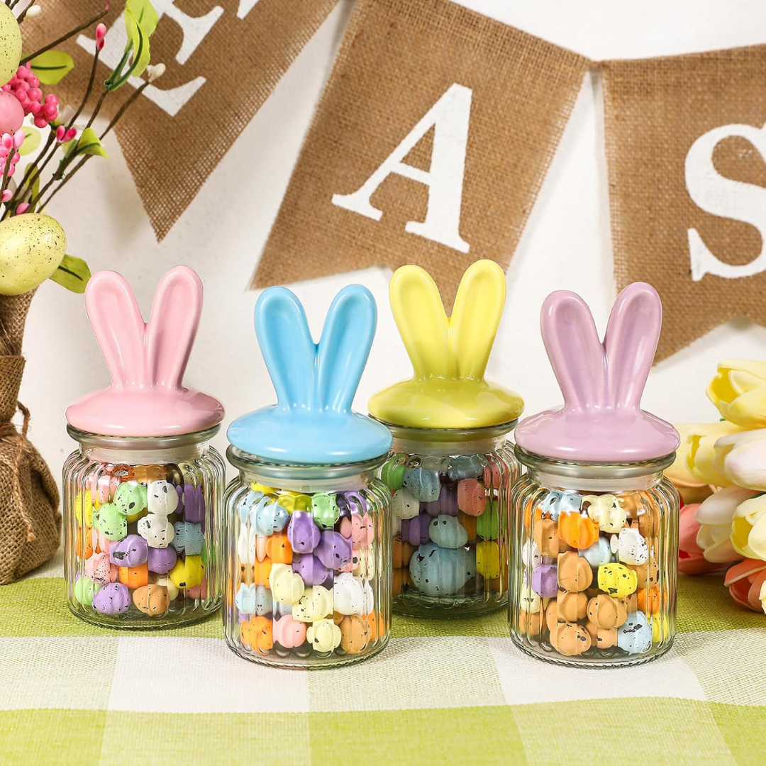 Easter Bunny Candy Jars Decorative Treat Containers For Holidays