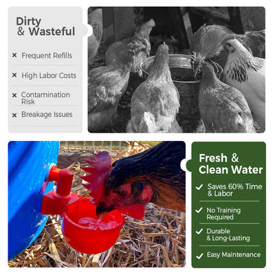 5/16 Inch Thread Automatic Poultry Water Cups Durable Farm Use
