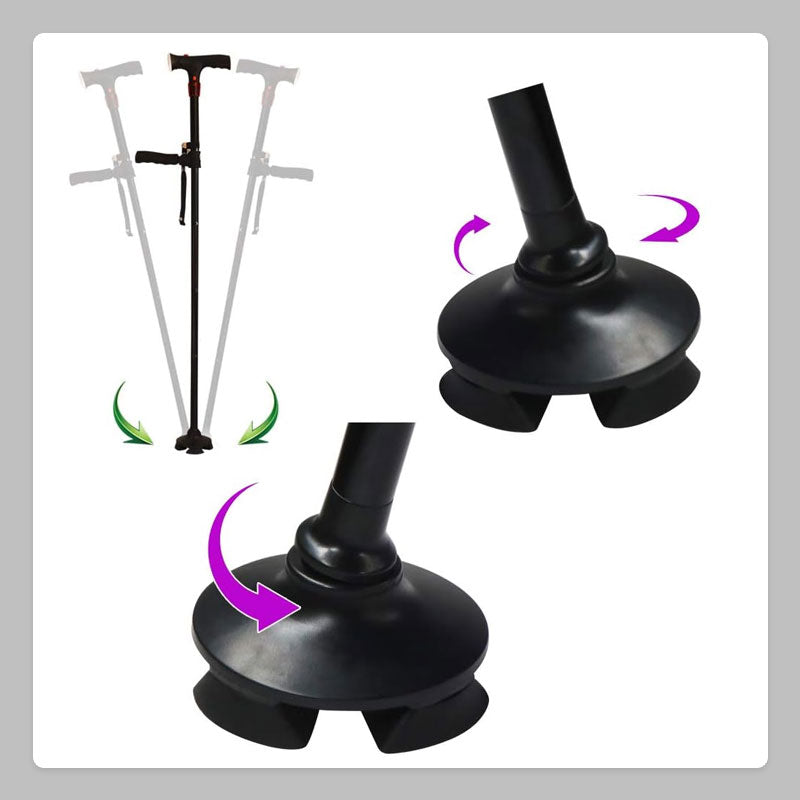 Elderly Cane With Alarm LED Double Handle For Safety