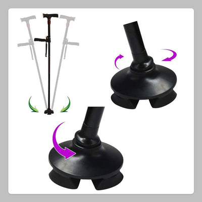 Elderly Cane With Alarm LED Double Handle For Safety