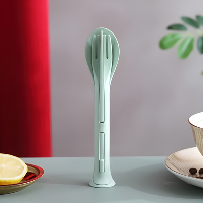 Compact Stackable Reusable Utensil Set For Travel And Outdoor Use
