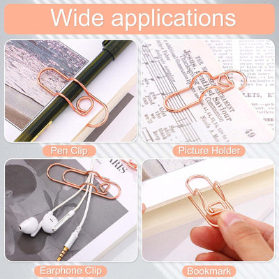 Metal Heart Pen Clip Multifunctional Stylish Office Accessory