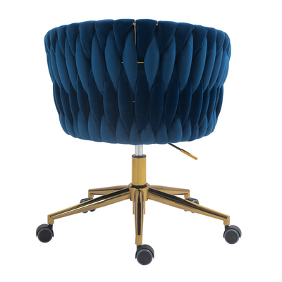Modern Hand-Woven Dressing Chair With Adjustable 360 Degree Rotation