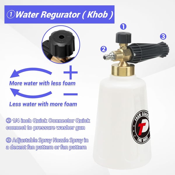 Foam Cannon Dual Connector Accessory For Efficient Car Washing