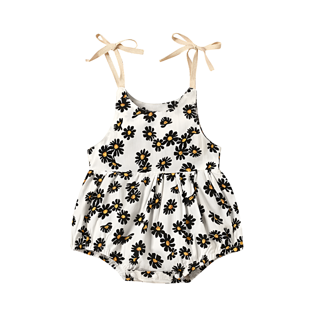 Baby Girl Cotton Romper Soft Floral Print Summer Outfit