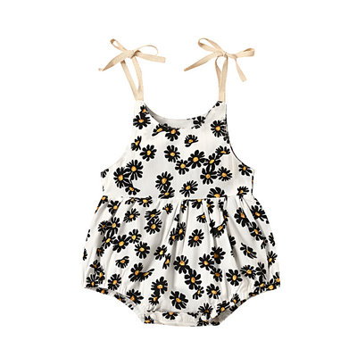 Baby Girl Cotton Romper Soft Floral Print Summer Outfit
