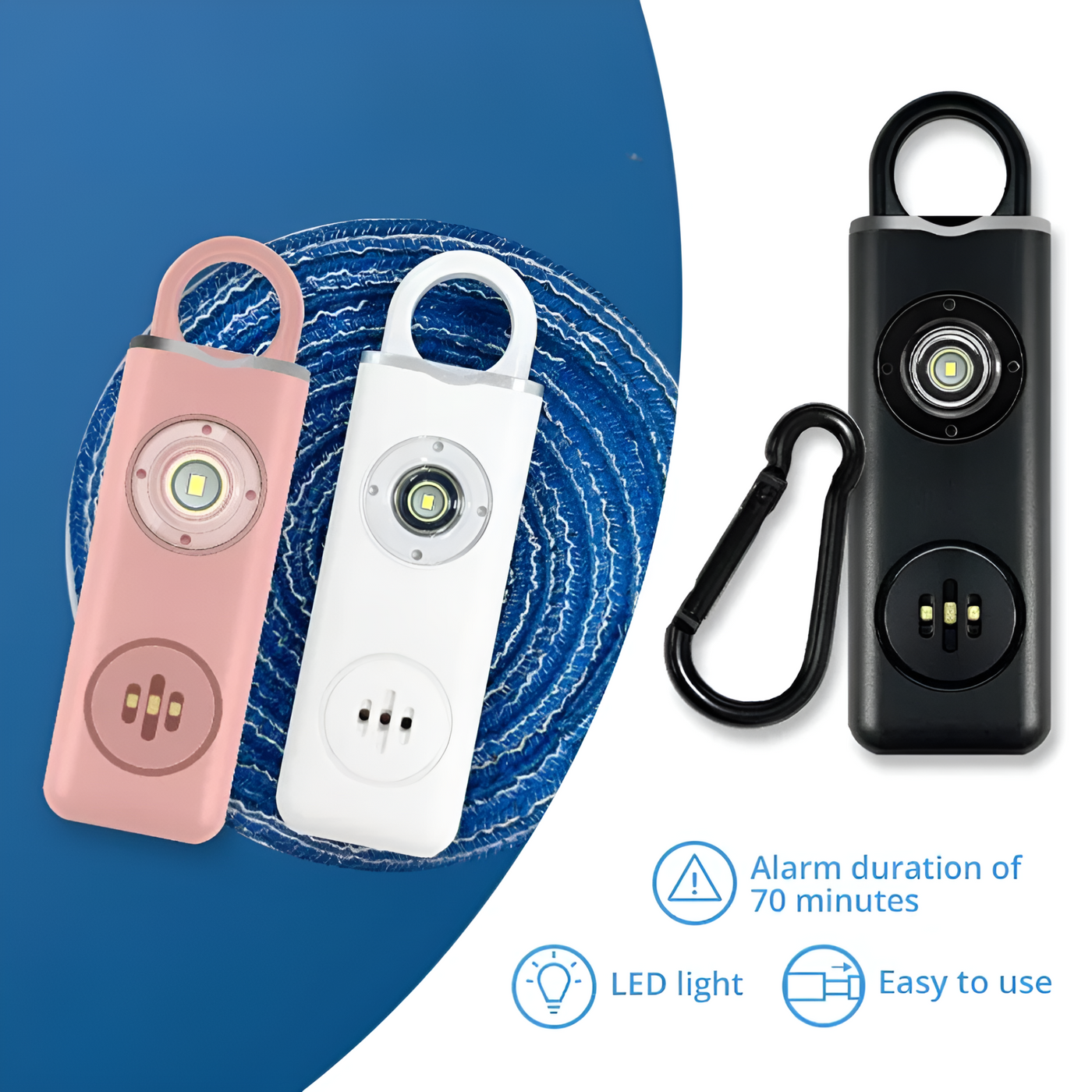 Personal Safety Alarm Keychain With Loud Siren For Emergency