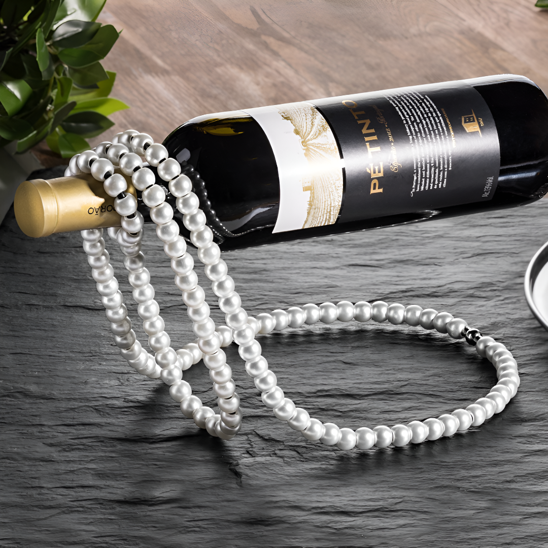 Floating Pearl Wine Bottle Holder Elegant Display Stand