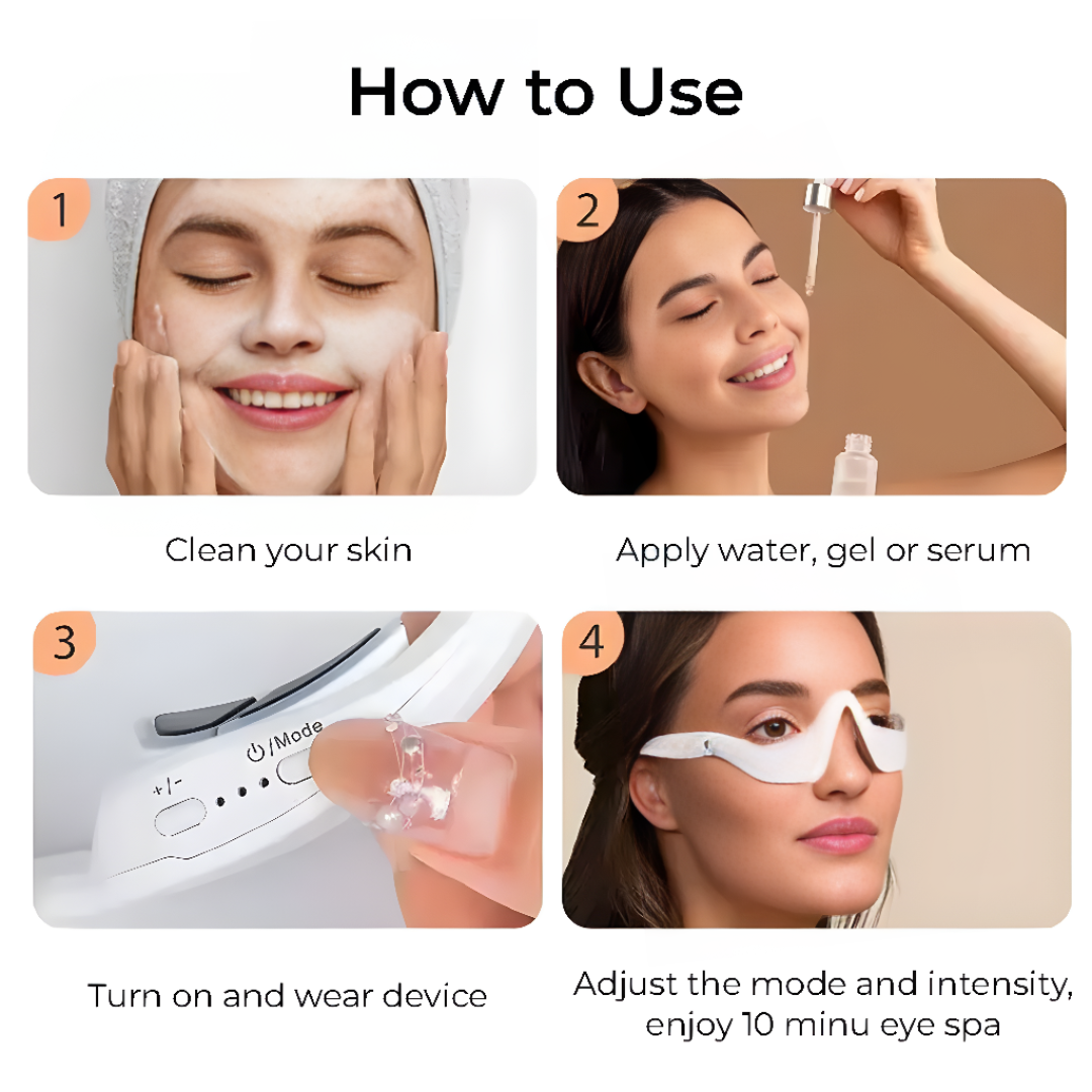 Red Light Therapy Eye Bags Device For Wrinkle And Puffiness Reduction