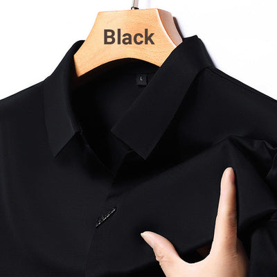 Men’s Casual Lapel T-shirt Wrinkle-Free Breathable Summer Tee