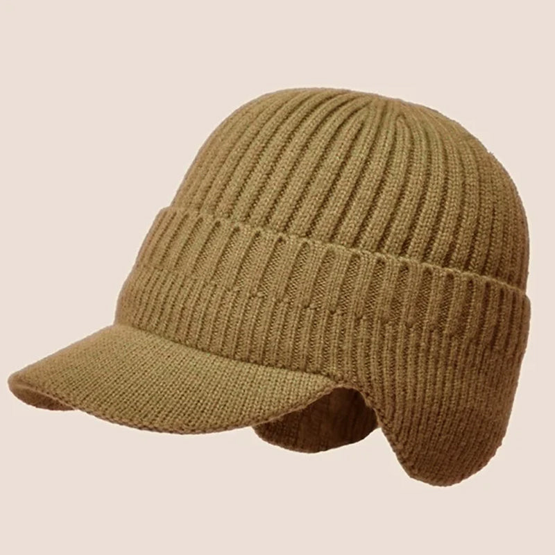 Knitted Winter Hat With Elastic Ear Protection For Outdoor Riding