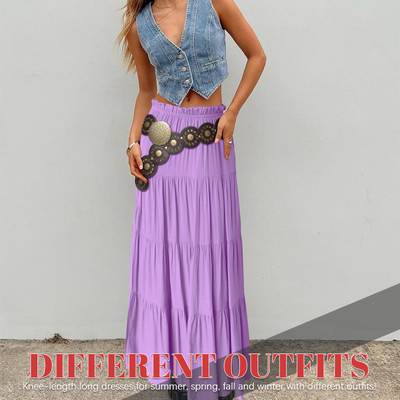 Casual Midi Skirt Women Elegant Comfortable Long Length Design