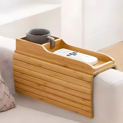 Couch Armrest Tray Table For Drinks Snacks And Remote Control