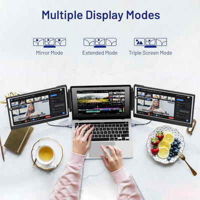 Portable Dual Laptop Monitor Extender For Enhanced Productivity
