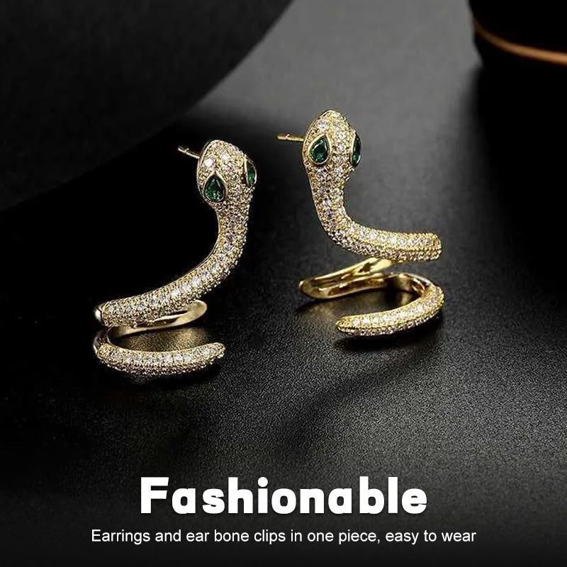 Snake-Shaped Silver Ear Clip Elegant Unique Jewelry Accessory
