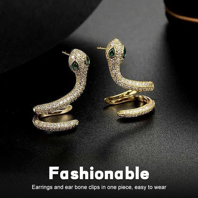 Snake-Shaped Silver Ear Clip Elegant Unique Jewelry Accessory