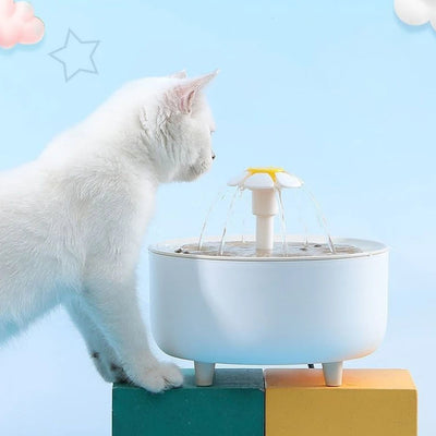 Electric Pet Water Fountain 1200ml USB Filtered Recirculating Bowl