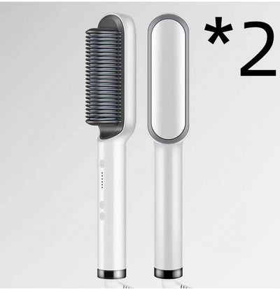 2 In 1 Hair Straightener Hot Comb Curling Tong Electric Brush