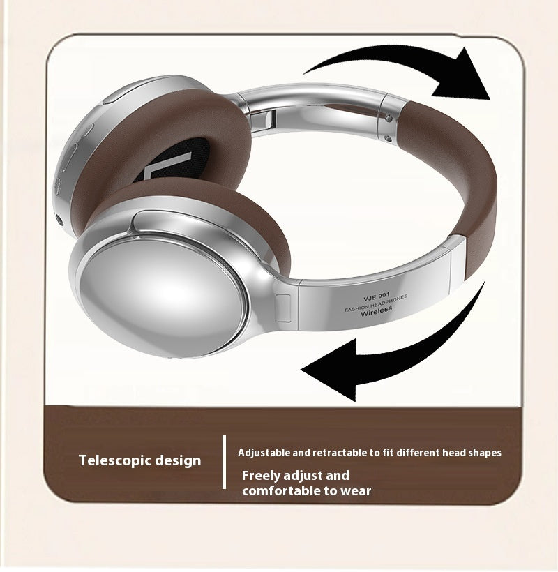 Retro Bluetooth Headset Metal Design Wireless Audio Headphones