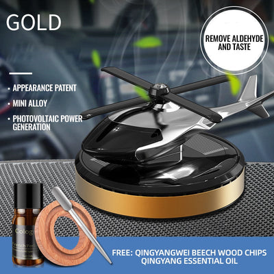 Metal Solar Helicopter Car Air Freshener For Vehicle Interior Decor