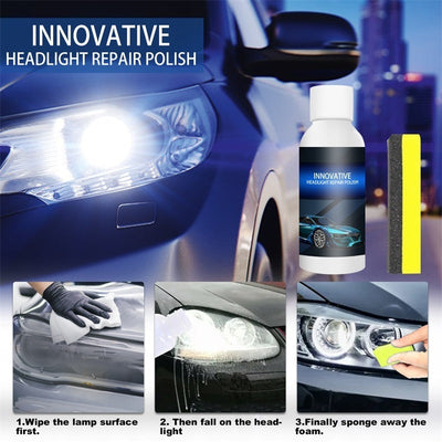 Car Headlight Repair Fluid Restores Clear Bright Lights Quickly