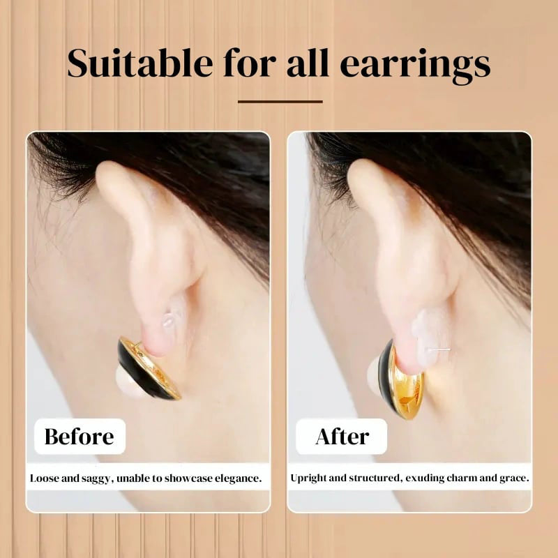 Clear Silicone Earring Backs With Secure Comfortable Support