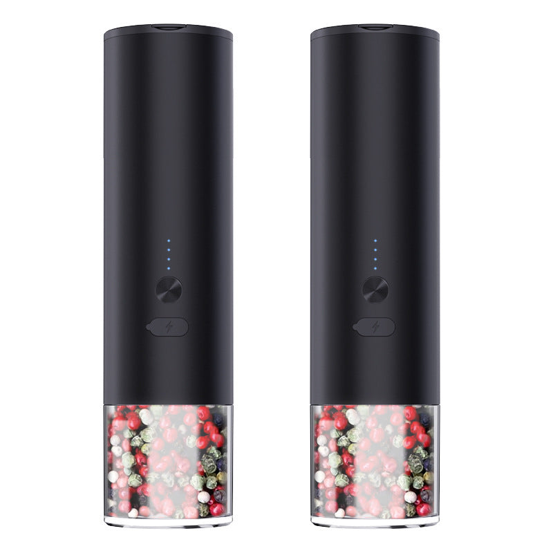 Electric Salt And Pepper Grinder Rechargeable LED Kitchen Mill Set