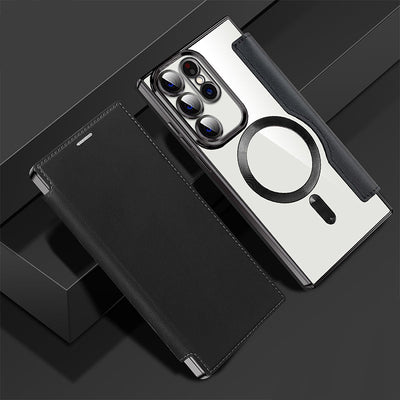 Leather Flip Phone Case For Samsung With Textured Design