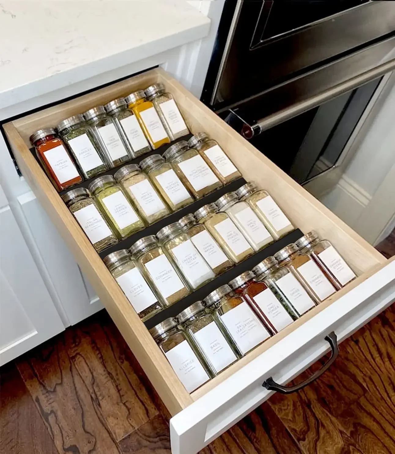 Acrylic Spice Drawer Organizer With 4 Or 8 Tier Kitchen Storage