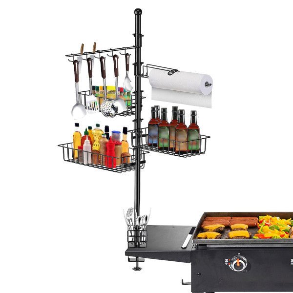 Outdoor BBQ Accessories Caddy 5-in-1 Grill Utensil Storage Rack