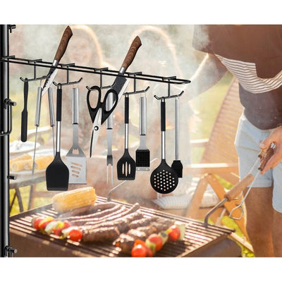 Outdoor BBQ Accessories Caddy 5-in-1 Grill Utensil Storage Rack